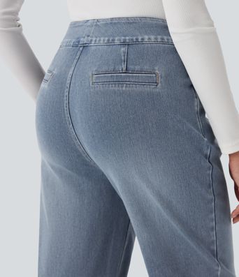 Halara Flex™ High Waisted Straight Leg Casual Jeans with Pockets