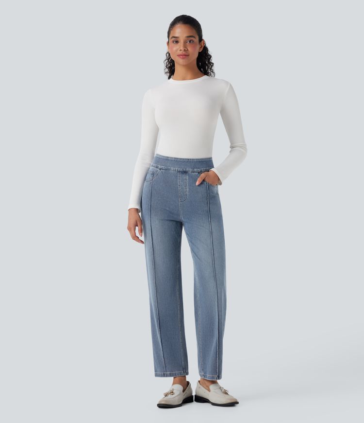 Halara Flex™ High Waisted Straight Leg Casual Jeans with Pockets