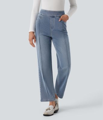 Halara Flex™ High Waisted Straight Leg Casual Jeans with Pockets