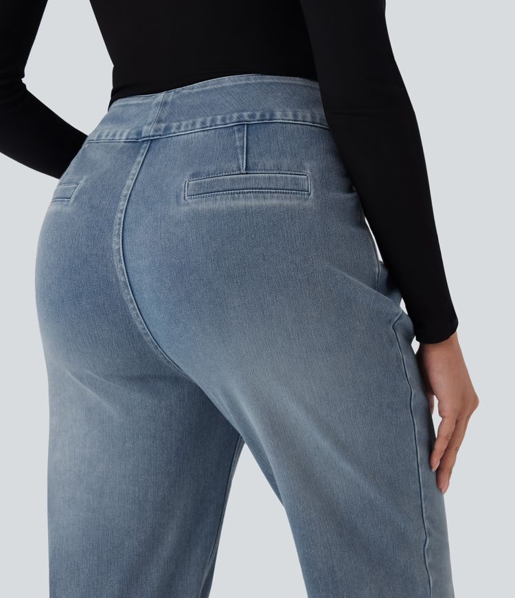 Halara Flex™ High Waisted Straight Leg Casual Jeans with Pockets