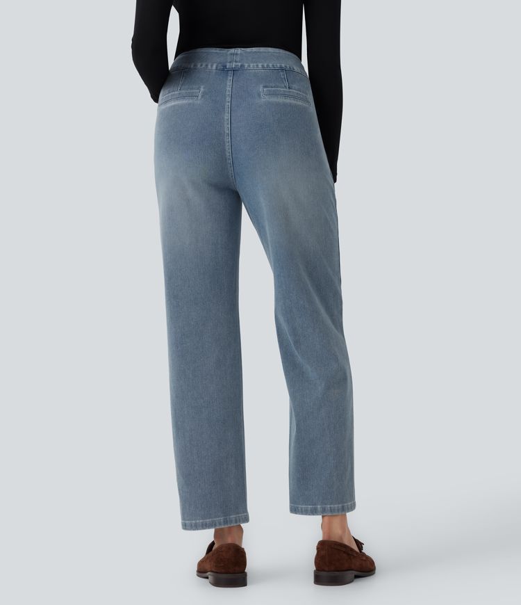 Halara Flex™ High Waisted Straight Leg Casual Jeans with Pockets