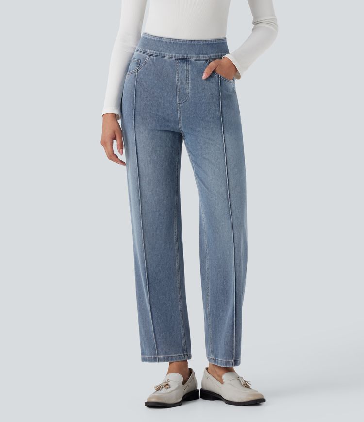 Halara Flex™ High Waisted Straight Leg Casual Jeans with Pockets