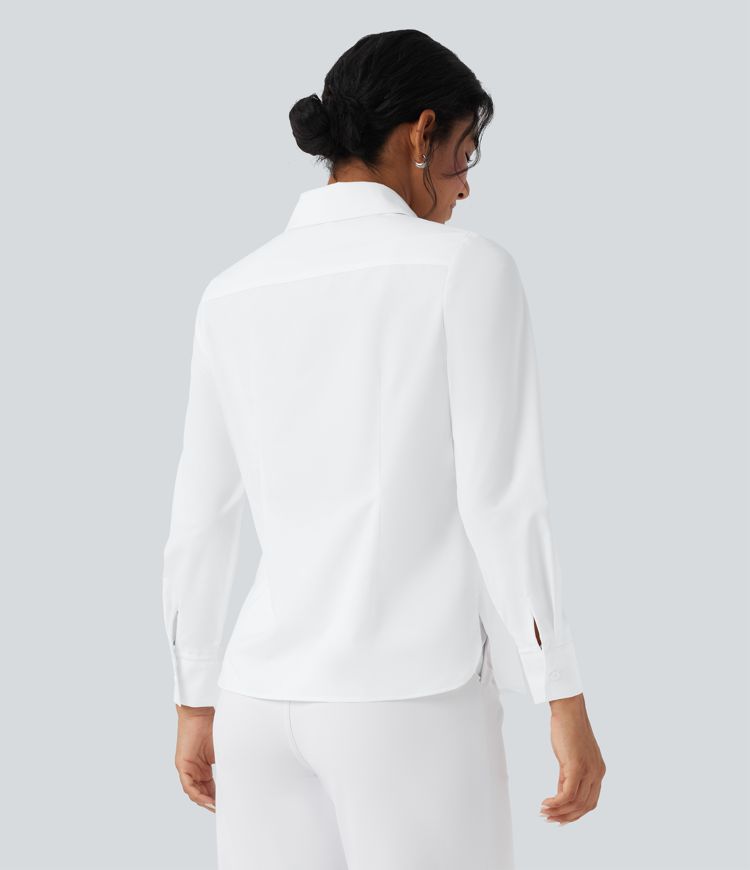 Solid Long Sleeve Work Shirt