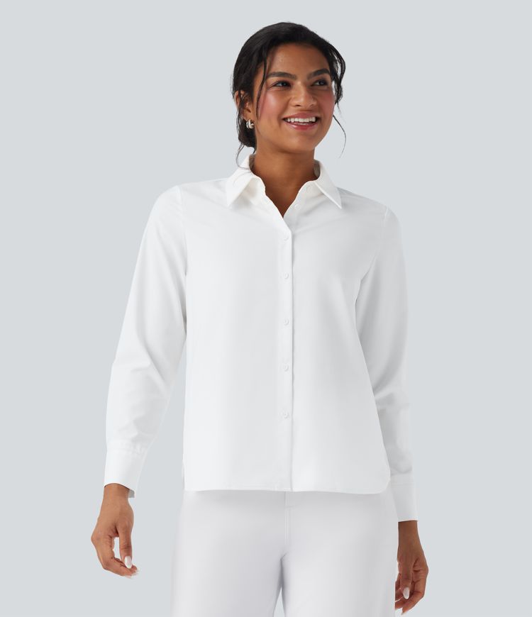Solid Long Sleeve Work Shirt