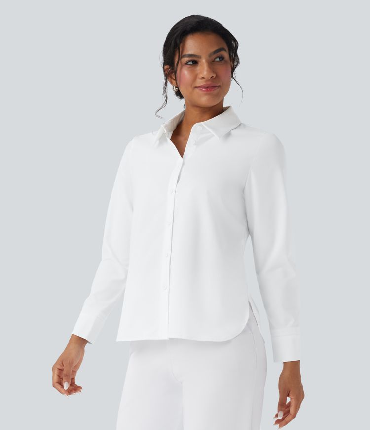 Solid Long Sleeve Work Shirt