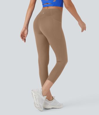 SoftlyZero™ High Waisted Crossover Pocket Capri Yoga Leggings-UPF50+