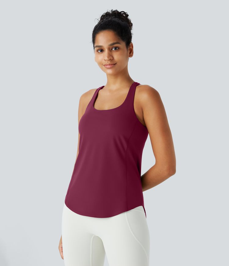 Halara UltraSculpt™ Round Neck Curved Hem Workout Tank Top