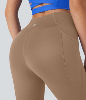 SoftlyZero™ High Waisted Crossover Pocket Capri Yoga Leggings-UPF50+