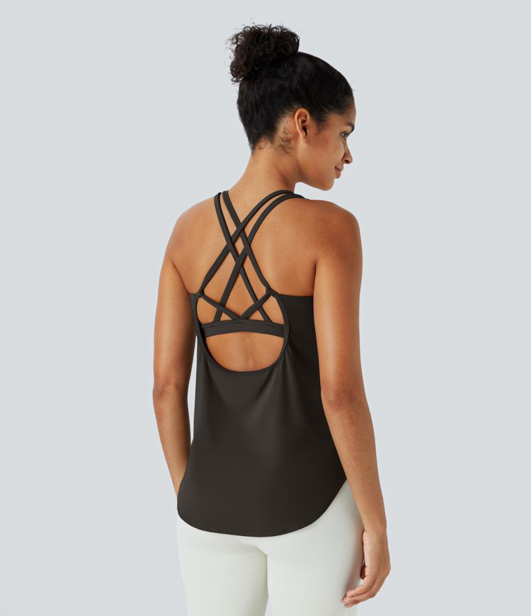 Halara UltraSculpt™ U Neck Curved Hem Running Tank Vest Top