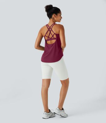 Halara UltraSculpt™ Round Neck Curved Hem Workout Tank Top