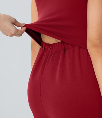 Combinaison froncée col V sans manches avec poches - Easy Peasy