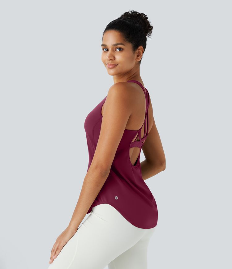 Halara UltraSculpt™ Round Neck Curved Hem Workout Tank Top