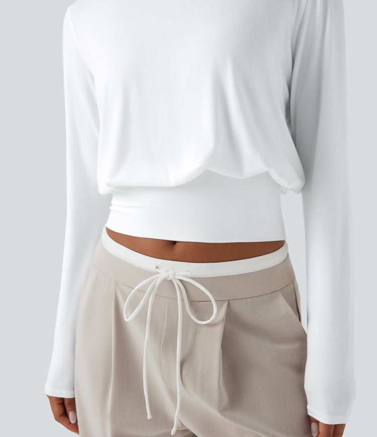 Round Neck Long Sleeve Work Top