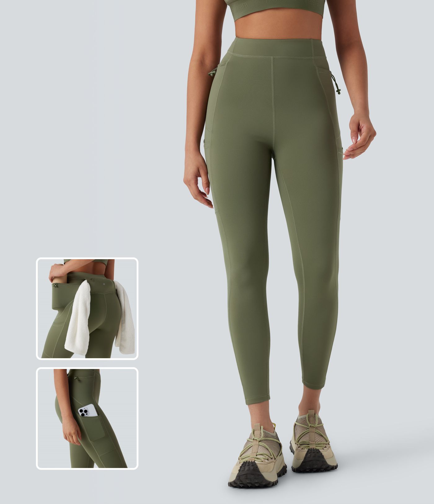 SpeedWave™ High Waisted Loop Quick Dry Hiking Leggings with Pockets