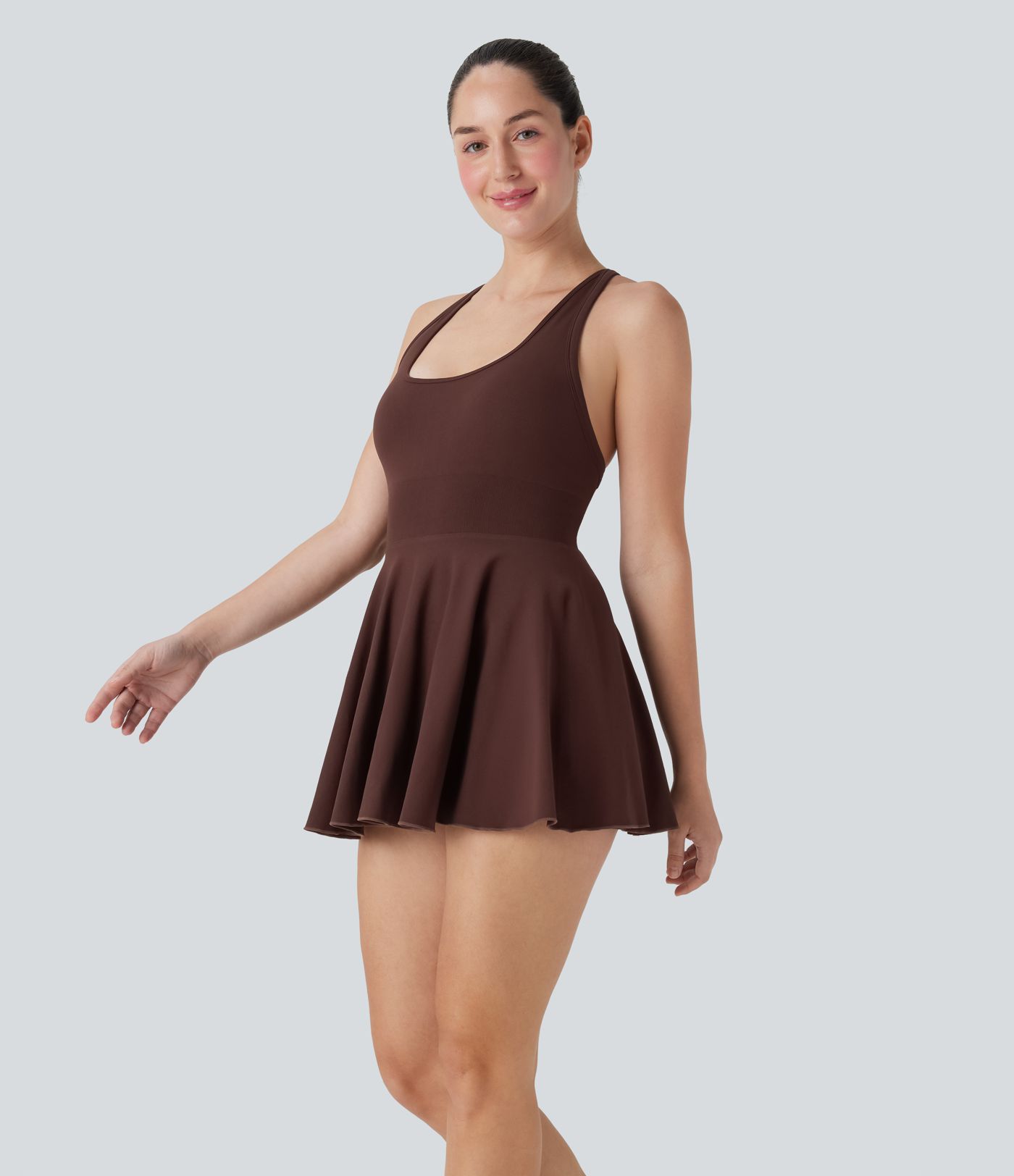 OneForm Seamless Flow Crisscross Backless 2-in-1 Mini Dance Active Dress