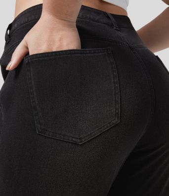 Halara Flex™ Mid Rise Zipper Pockets Casual Plus Size Skinny Jeans