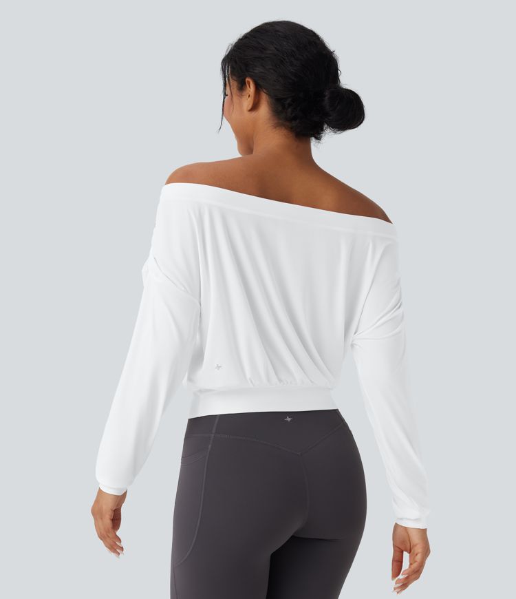 Off-shoulder Oversize Cool Touch Quick Dry Yoga Sports Top