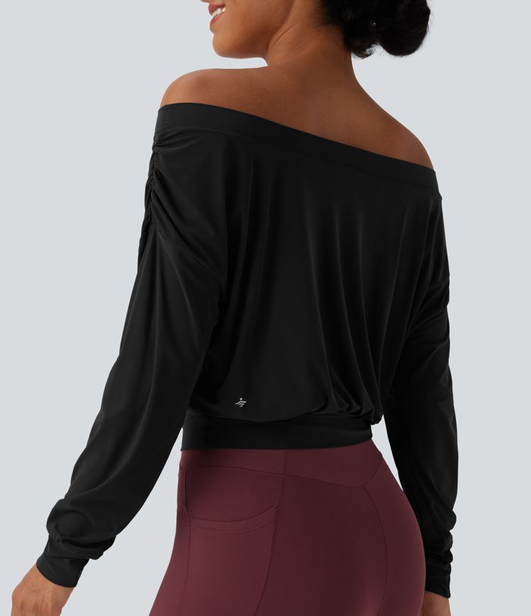 Off-shoulder Oversize Cool Touch Quick Dry Yoga Sports Top