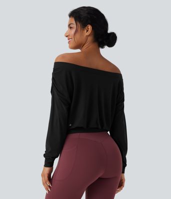 Haut de sport yoga oversize épaules dénudées effet frais InstantCool séchage rapide