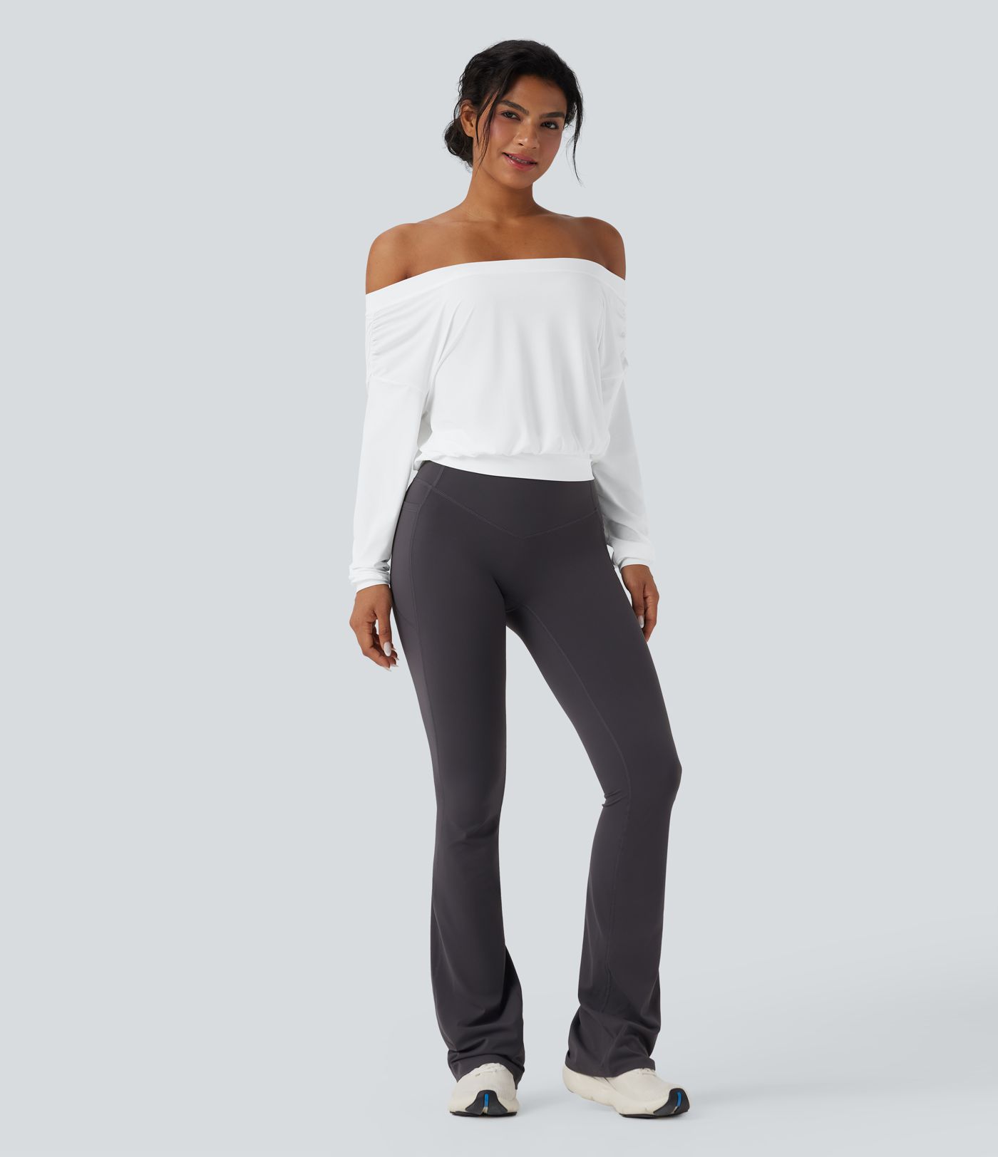 Off-shoulder Oversize Quick Dry Yoga Sports Top