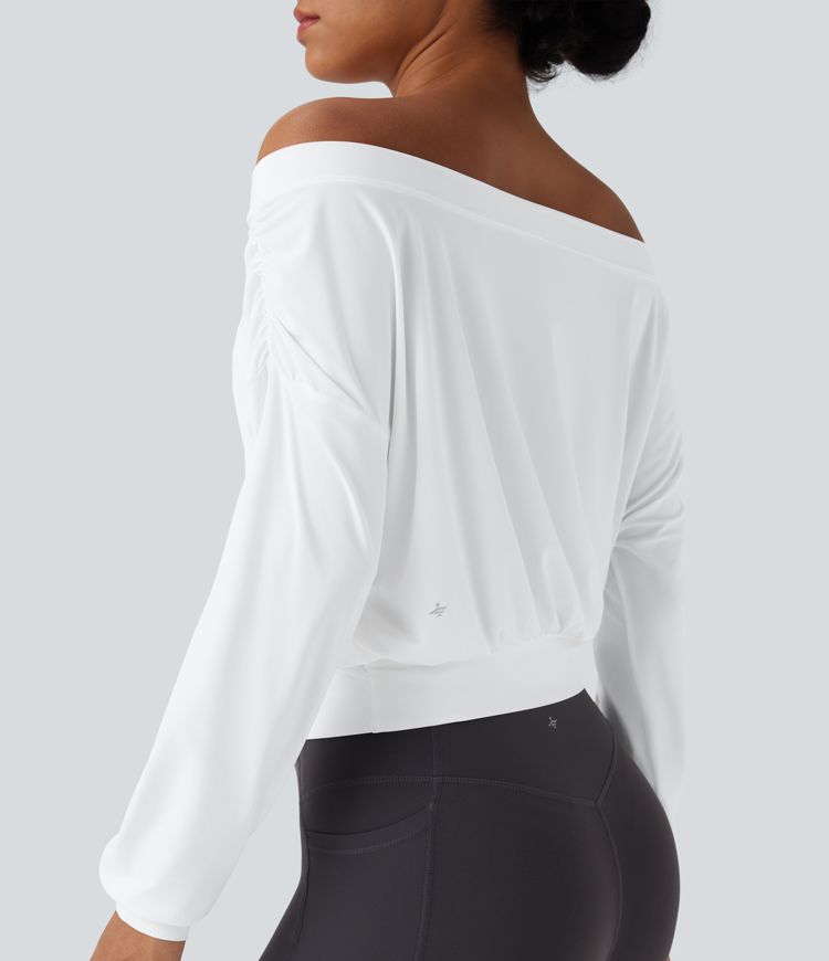 Off-shoulder Oversize Quick Dry Yoga Sports Top