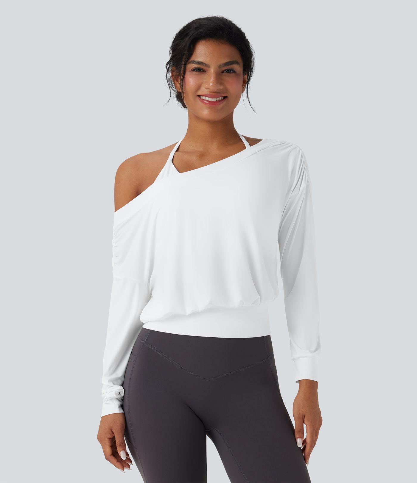 Off-shoulder Oversize Quick Dry Yoga Sports Top