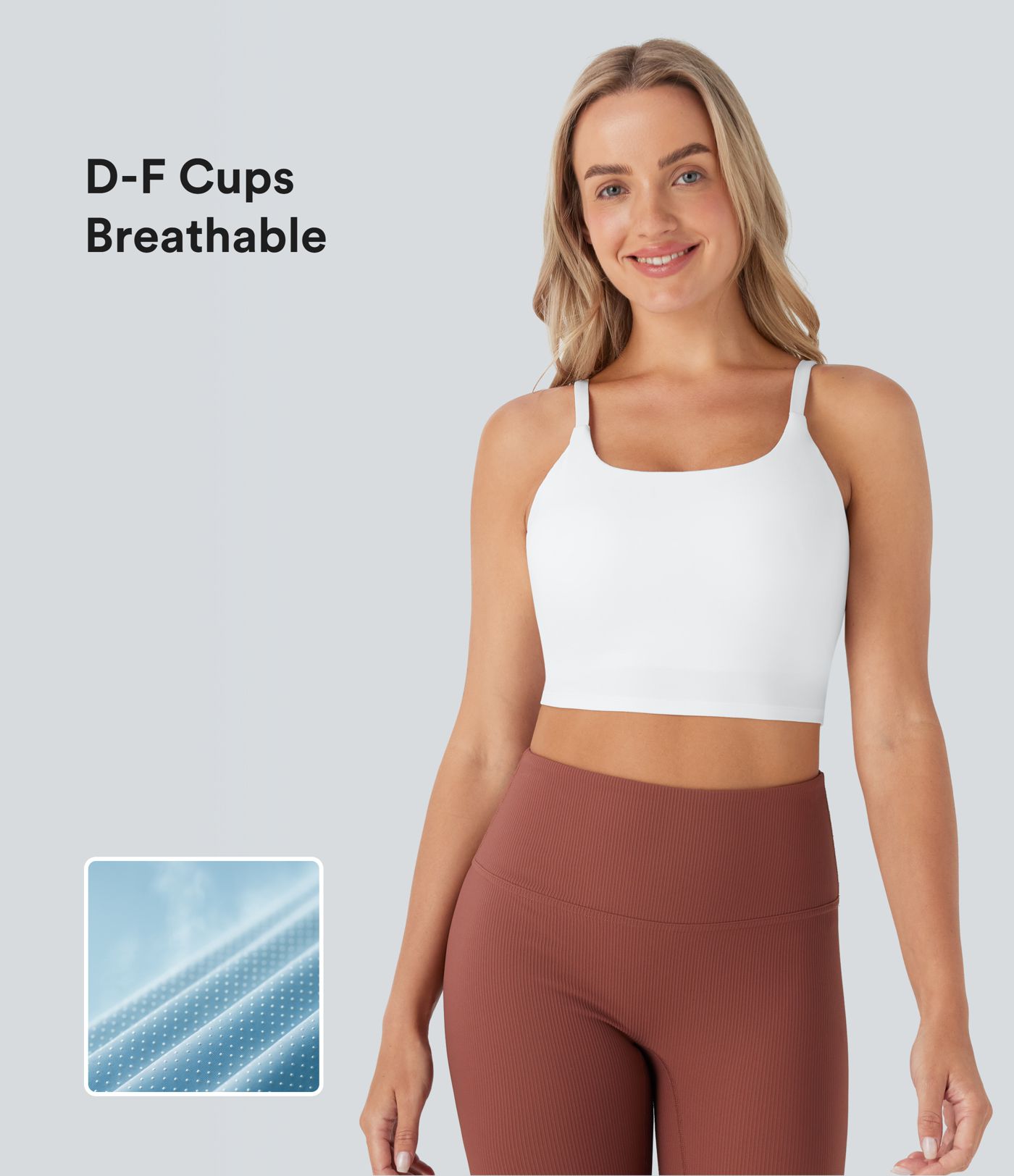 SoftlyZero™ Plush Basic Padded Cropped Running Cami Top D-F Cups