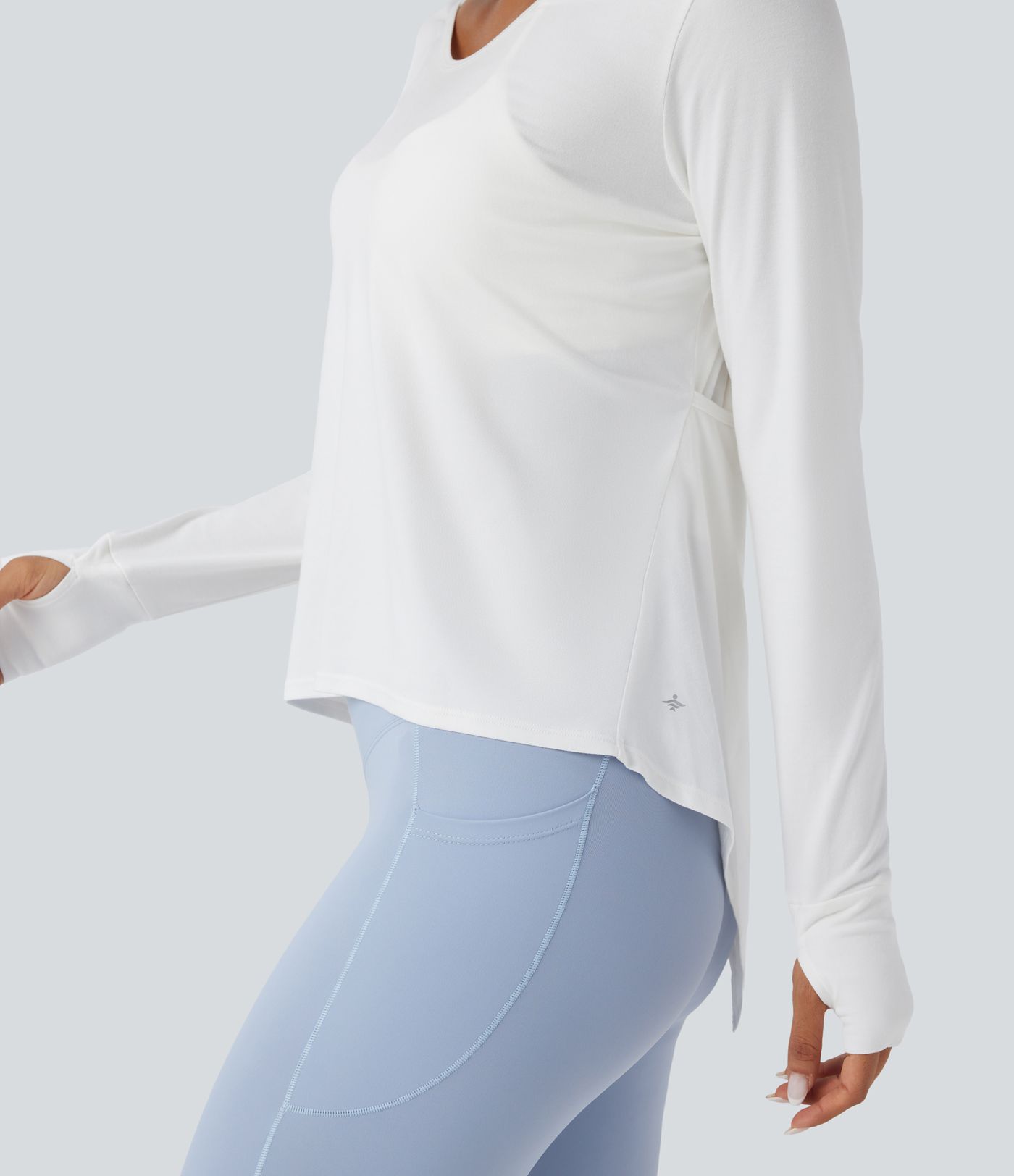 Backless Thumb Hole High Low Yoga Sports Top
