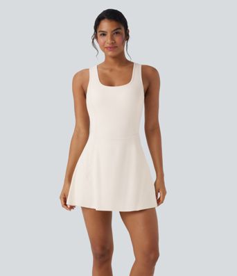 SoftlyZero™ Airy U Neck 2-in-1 Pocket Mini Cool Touch Dance Active Dress-Easy Peezy