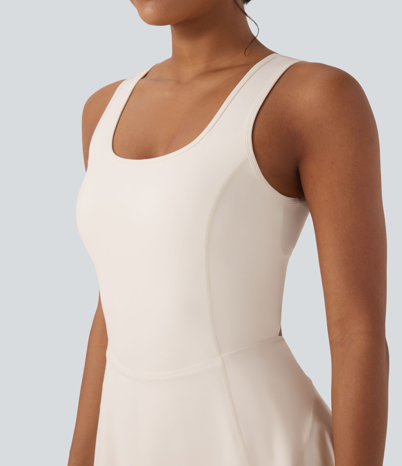 SoftlyZero™ Airy U Neck 2-in-1 Pocket Mini Cool Touch Dance Active Dress-Easy Peezy