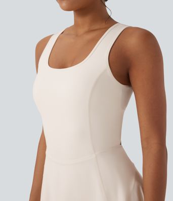 SoftlyZero™ Airy U Neck 2-in-1 Pocket Mini Cool Touch Dance Active Dress-Easy Peezy