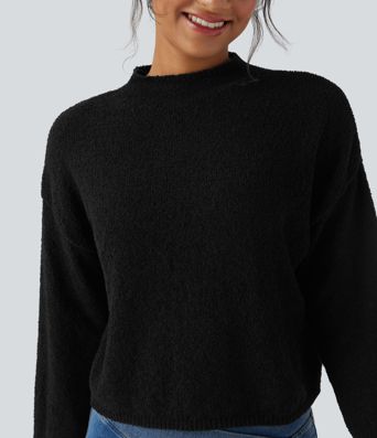 Stehkragen Langarm Lässiger Pullover