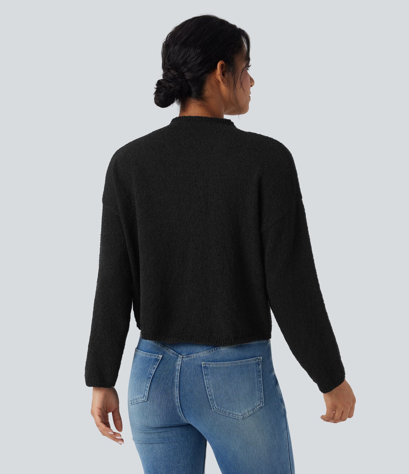 Stehkragen Langarm Lässiger Pullover