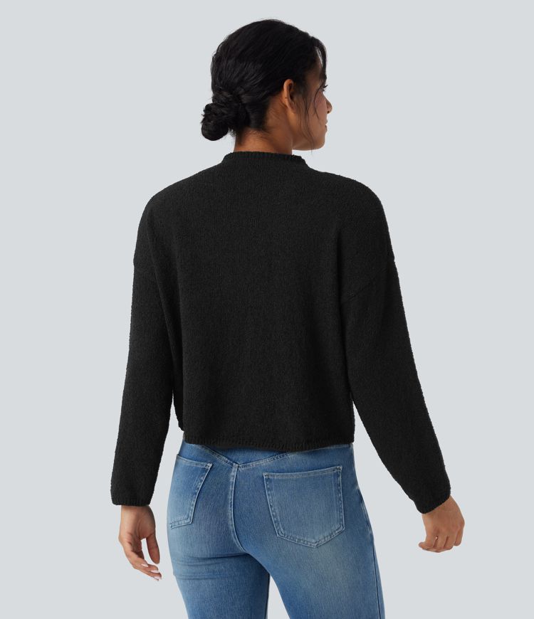 Stehkragen Langarm Lässiger Pullover