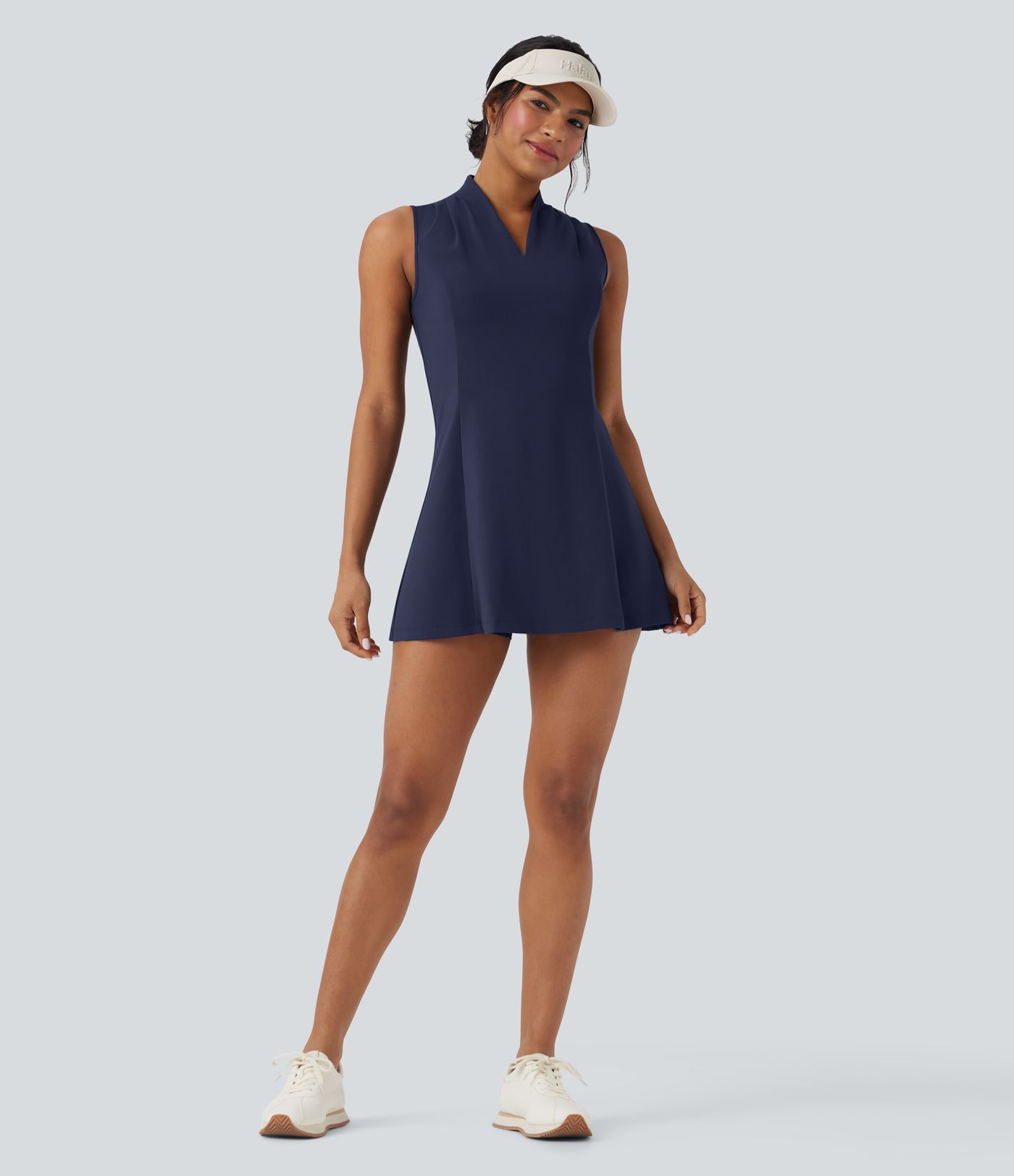 Softlyzero™ Plush - Sleeveless, 2-Piece Mini Golf Active Dress with V-Neck and Side Pockets