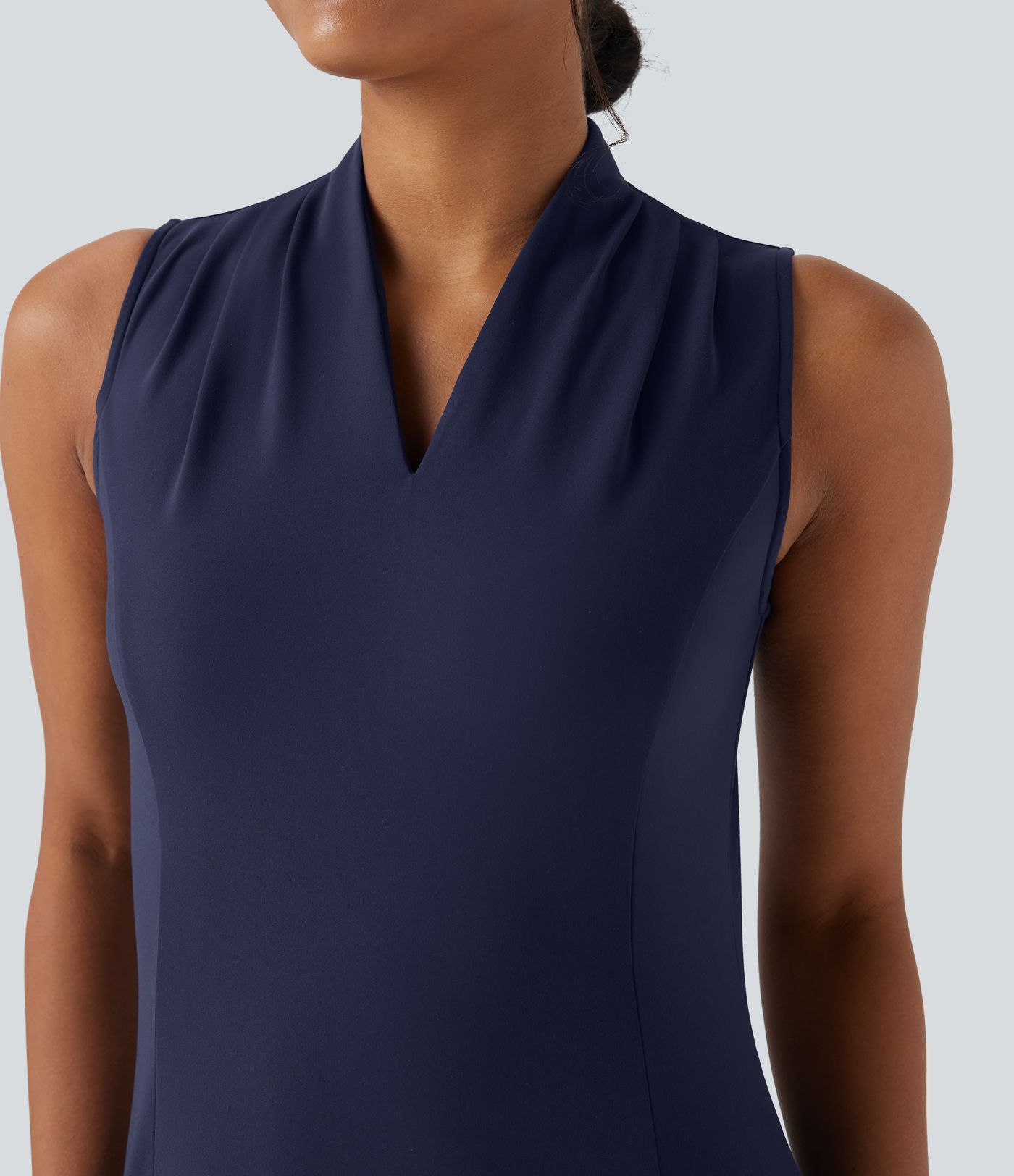 Softlyzero™ Plush - Sleeveless, 2-Piece Mini Golf Active Dress with V-Neck and Side Pockets