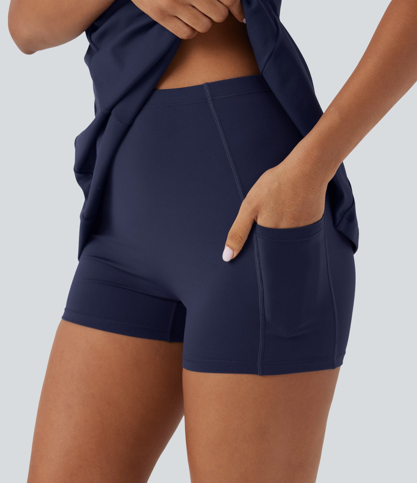 Softlyzero™ Plush - Sleeveless, 2-Piece Mini Golf Active Dress with V-Neck and Side Pockets