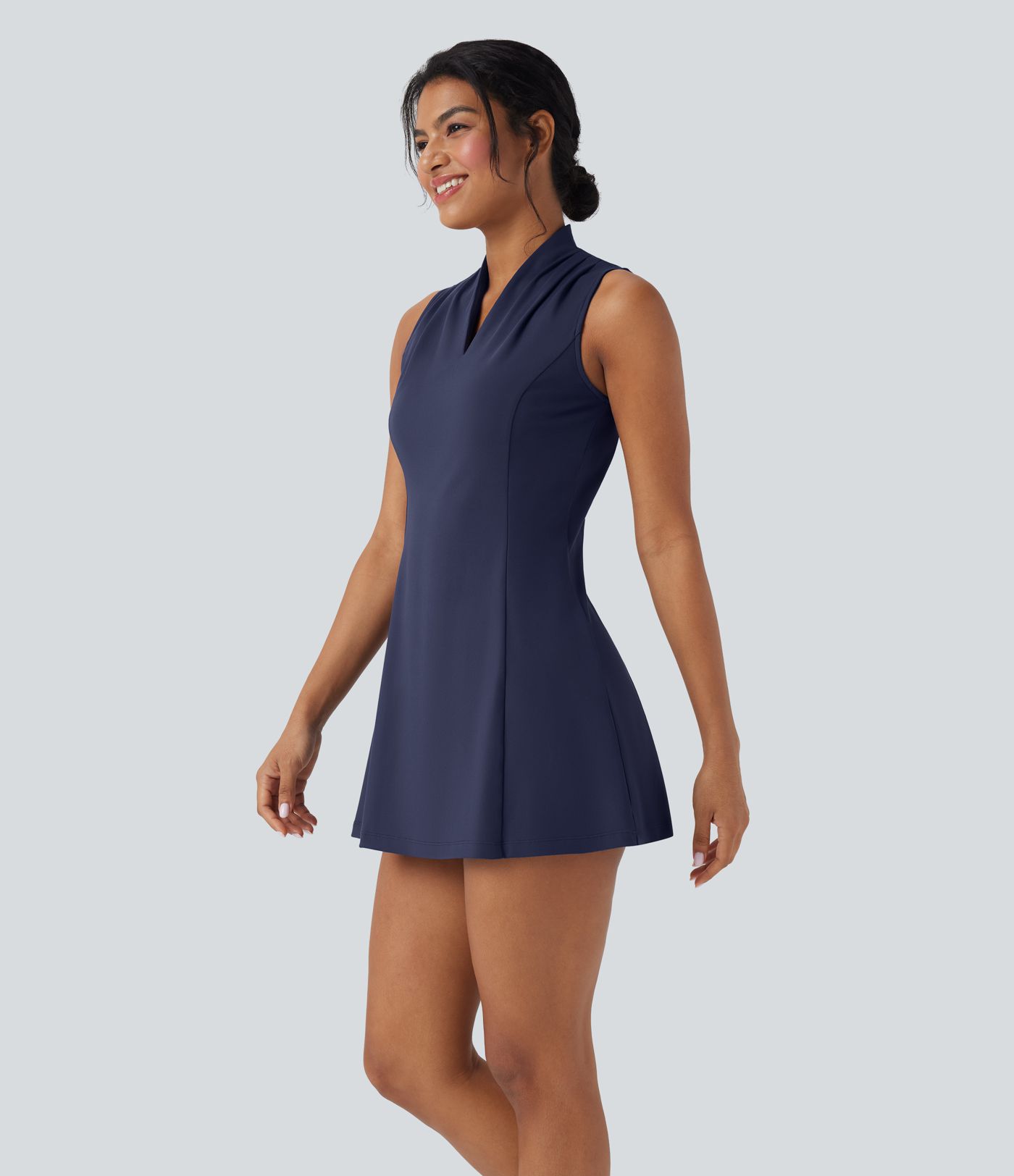 Softlyzero™ Plush - Sleeveless, 2-Piece Mini Golf Active Dress with V-Neck and Side Pockets