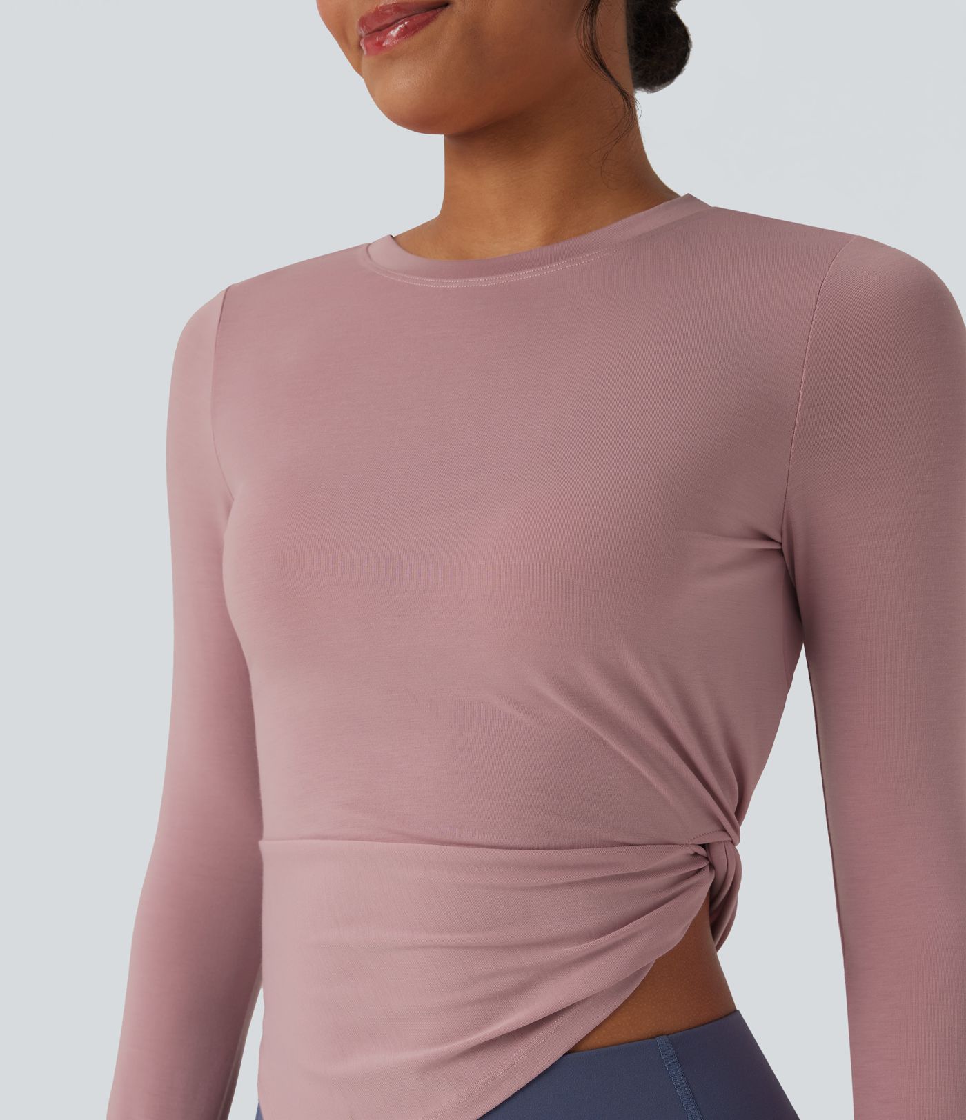 Long Sleeve Thumb Hole Asymmetric Quick Dry Yoga Sports Top