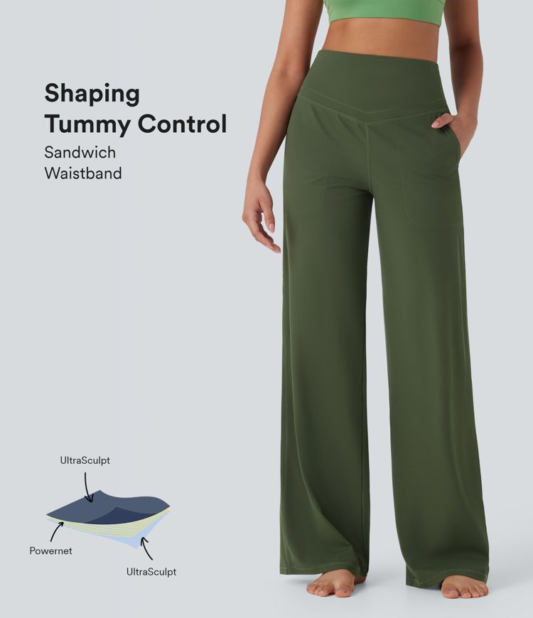 Halara UltraSculpt™ SoCinched High Waisted Tummy Control Straight Leg Yoga Pants with Pockets