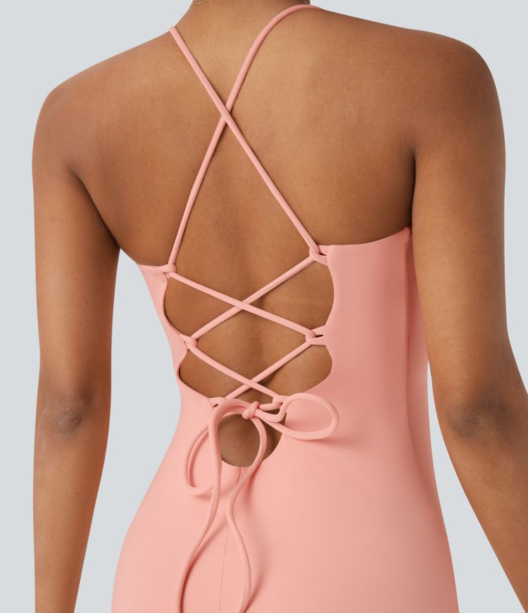 Robe moulante SoftlyZero™ Airy croisée froncée laçage toucher frais D-F - UPF50+