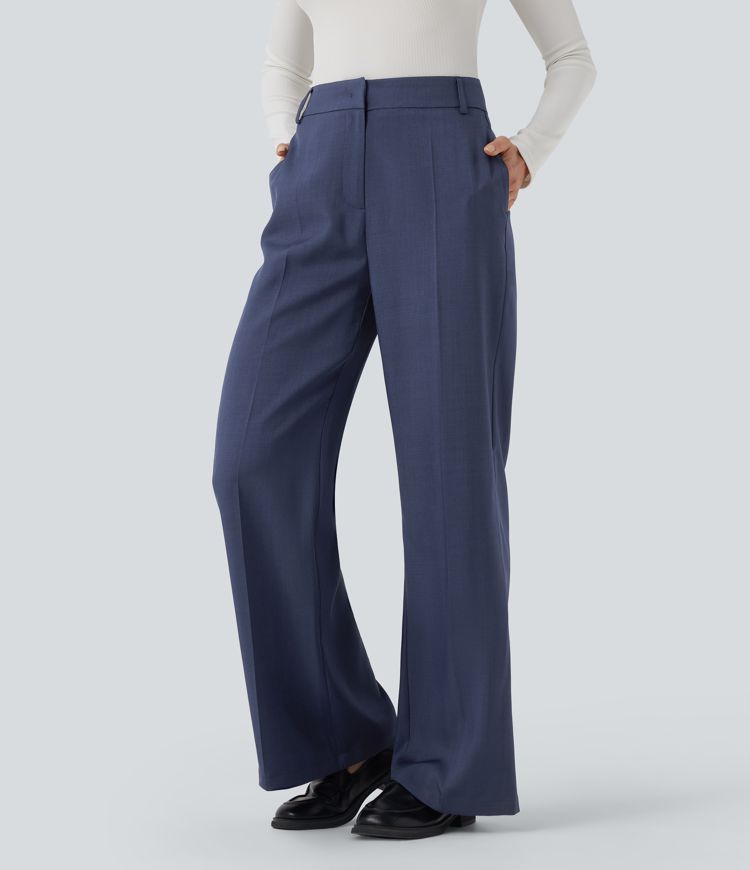 High Waisted Work Bootcut Pants with Pockets