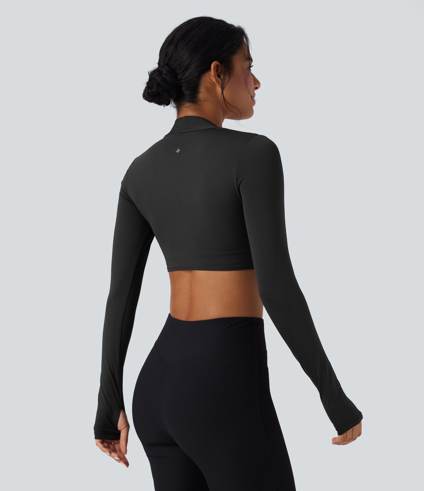 SoftlyZero™ QuickDry Crossover Thumb Hole Cropped Yoga Sports Shrug Top
