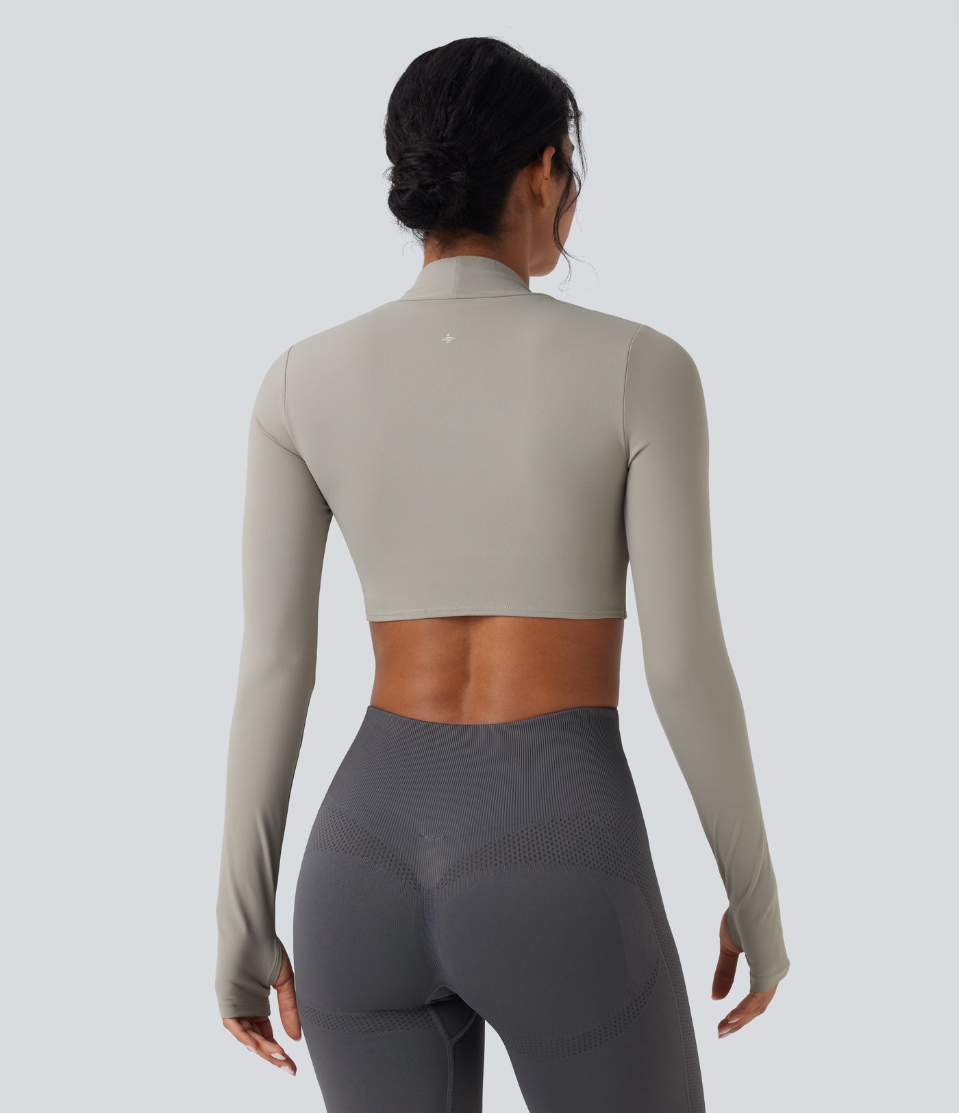SoftlyZero™ QuickDry Crossover Thumb Hole Cropped Yoga Sports Shrug Top
