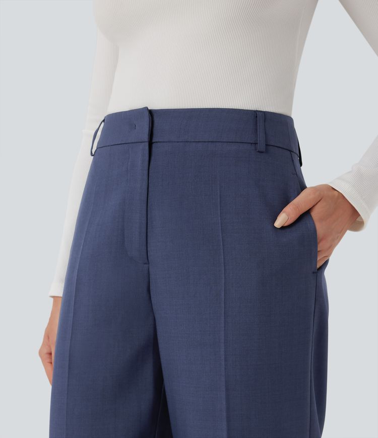 High Waisted Work Bootcut Pants with Pockets