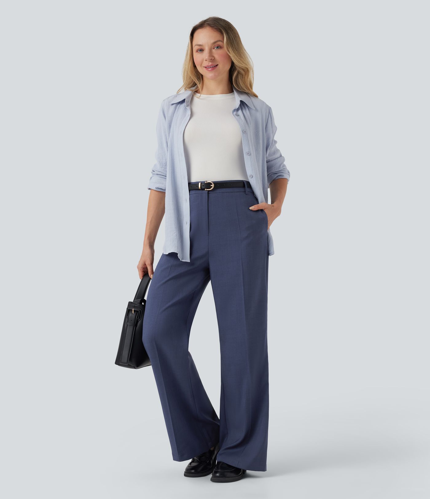 High Waisted Work Bootcut Pants with Pockets