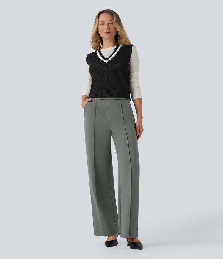 Halara Flex™ SculptKnit High Waisted Straight Leg Work Pants with Pockets