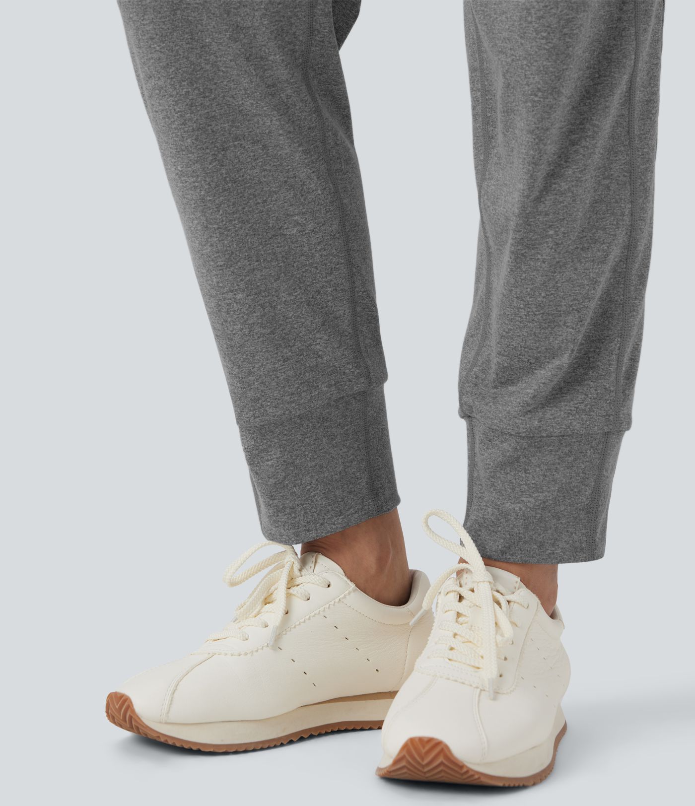 Foldover High Waisted Drawstring Ruched Yoga Joggers with Pockets