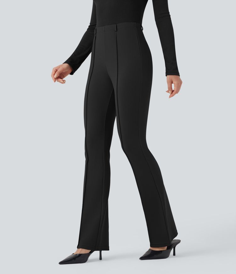 Mid Rise Tummy Control Work Bootcut Pants