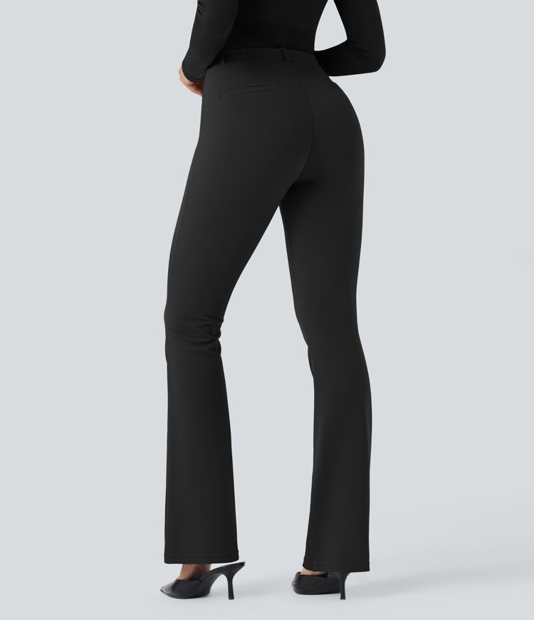 Mid Rise Tummy Control Work Bootcut Pants